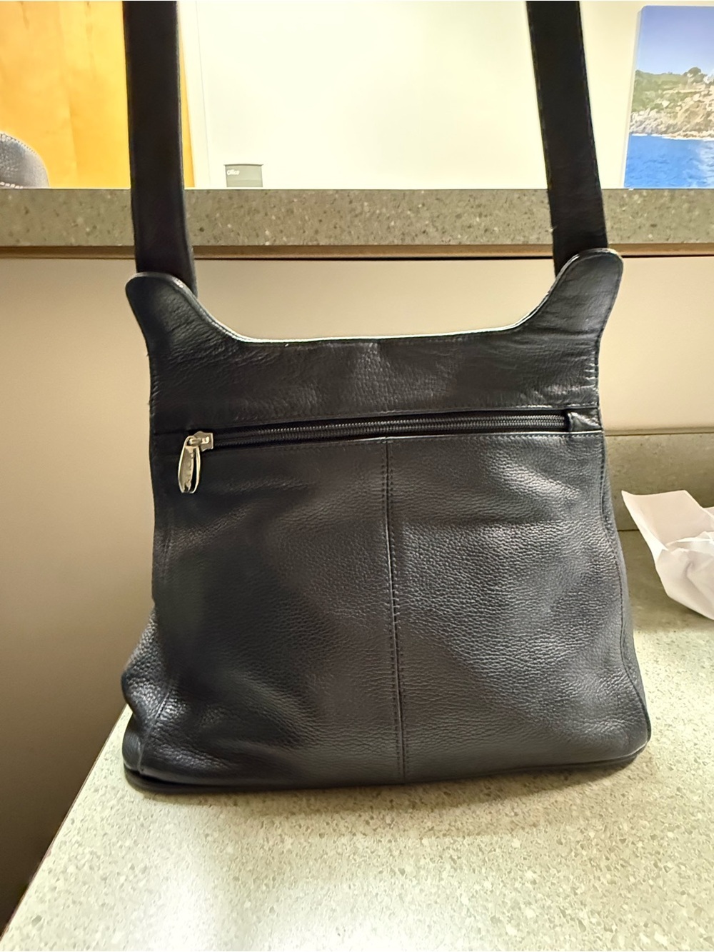 Rolfs Black Pebbled Leather Flap Shoulder Bag - Picture 9 of 11